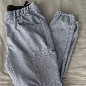 Figs Women's Heather Denim Lima 12 Pocket Jogger Scrub Pants